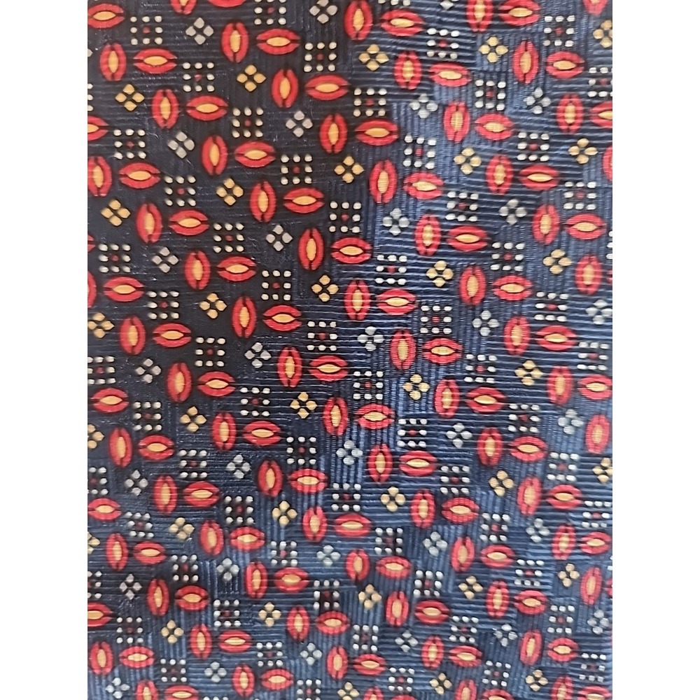 Vintage Andhurst Mens Silk Neck Tie Black Geometric USA‎ Made Interview 4x59